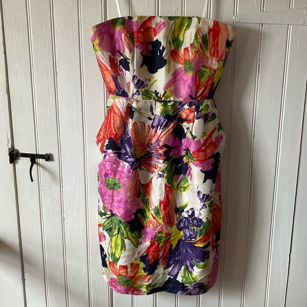 J.Crew Floral strapless dress